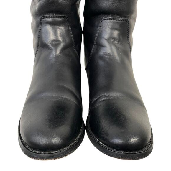 Frye Melissa Button Leather Tall Riding Boots Black Size 8 Equestrian Back Zip - Picture 14 of 14